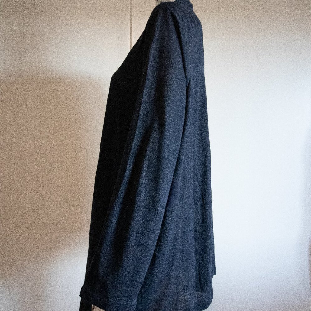 Navy Linen Sweater - Picture 2 of 3